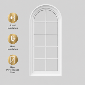 Aluminum Alloy Arched Double Glazed Window, Thermal & Acoustic Insulation, windows for Houses, for Villas & Self-built Homes