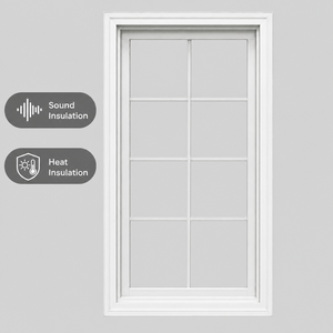 Aluminum Framed Glass Grille Window, windows For Houses, Thermal & Acoustic Insulation, For Villas & Self Built Residences