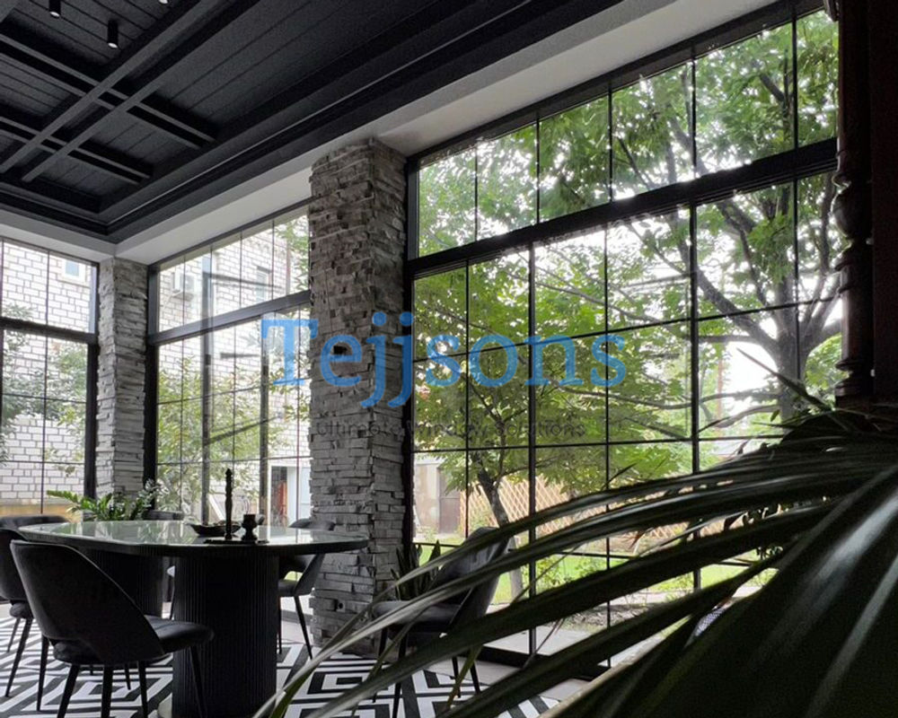 Aluminium windows with Georgian bars in modern luxury residential architecture