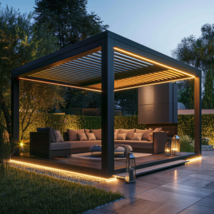 Custom Size Bioclimatic Pergola Motorized Aluminum Gazebo